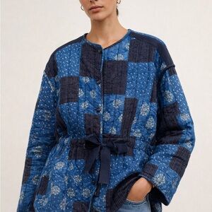 Zara Blue Patchwork Utility Jacket